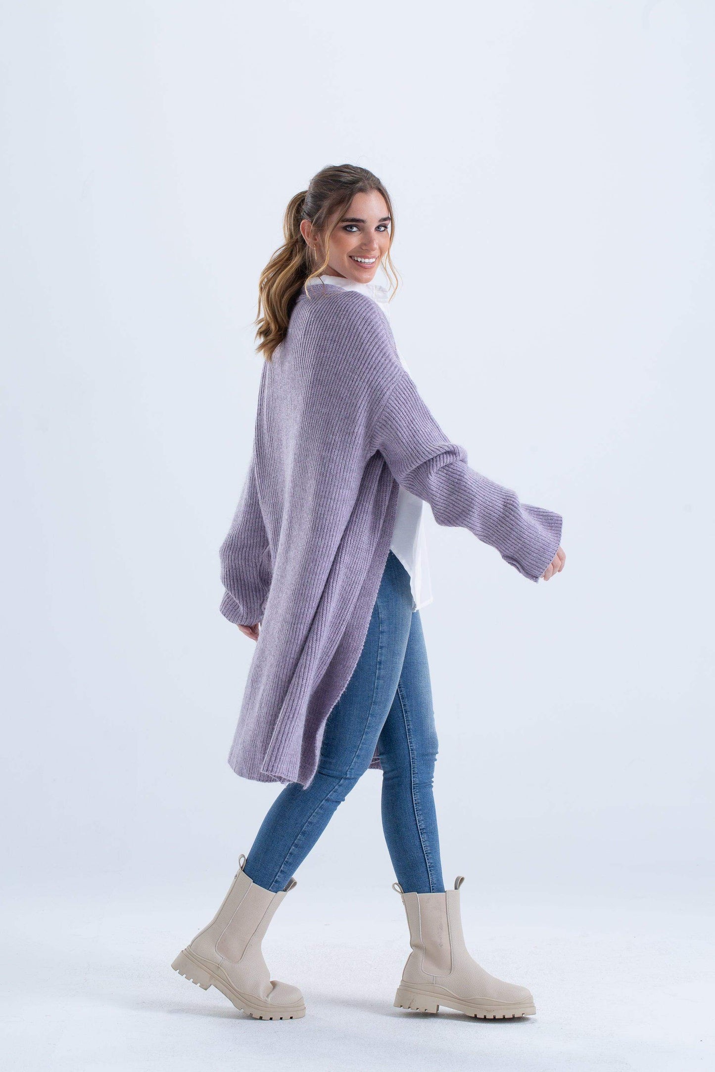 Carina Ribbed Knitted Cardigan