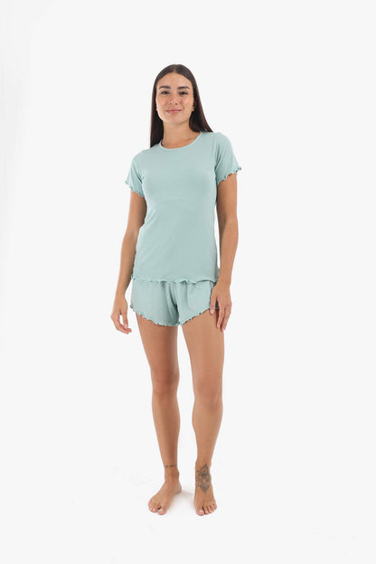 Ribbed Pyjama Set with Frills - Carina - ??√É¬¢√¢‚Äö¬¨√¢‚Äû¬¢????????√É∆í√Ç¬±??√É¬Ø√Ç¬ø√Ç¬Ω√É∆í√Ç¬ø??√É‚Ä†√¢‚Ç¨‚Ñ¢?√É∆í√Ç¬ø????