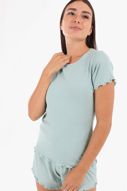 Ribbed Pyjama Set with Frills - Carina - ??√É¬¢√¢‚Äö¬¨√¢‚Äû¬¢????????√É∆í√Ç¬±??√É¬Ø√Ç¬ø√Ç¬Ω√É∆í√Ç¬ø??√É‚Ä†√¢‚Ç¨‚Ñ¢?√É∆í√Ç¬ø????