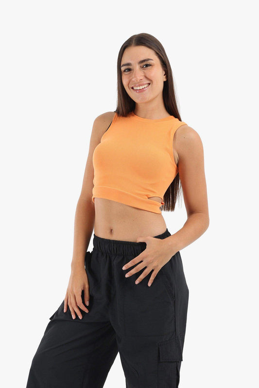 Carina Ribbed Top with Cut Out Sides