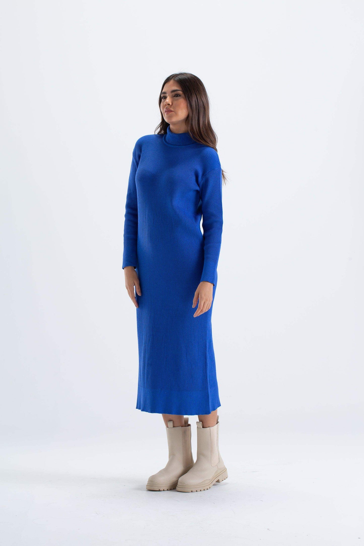 Carina Ribbed Wool Midi Dress