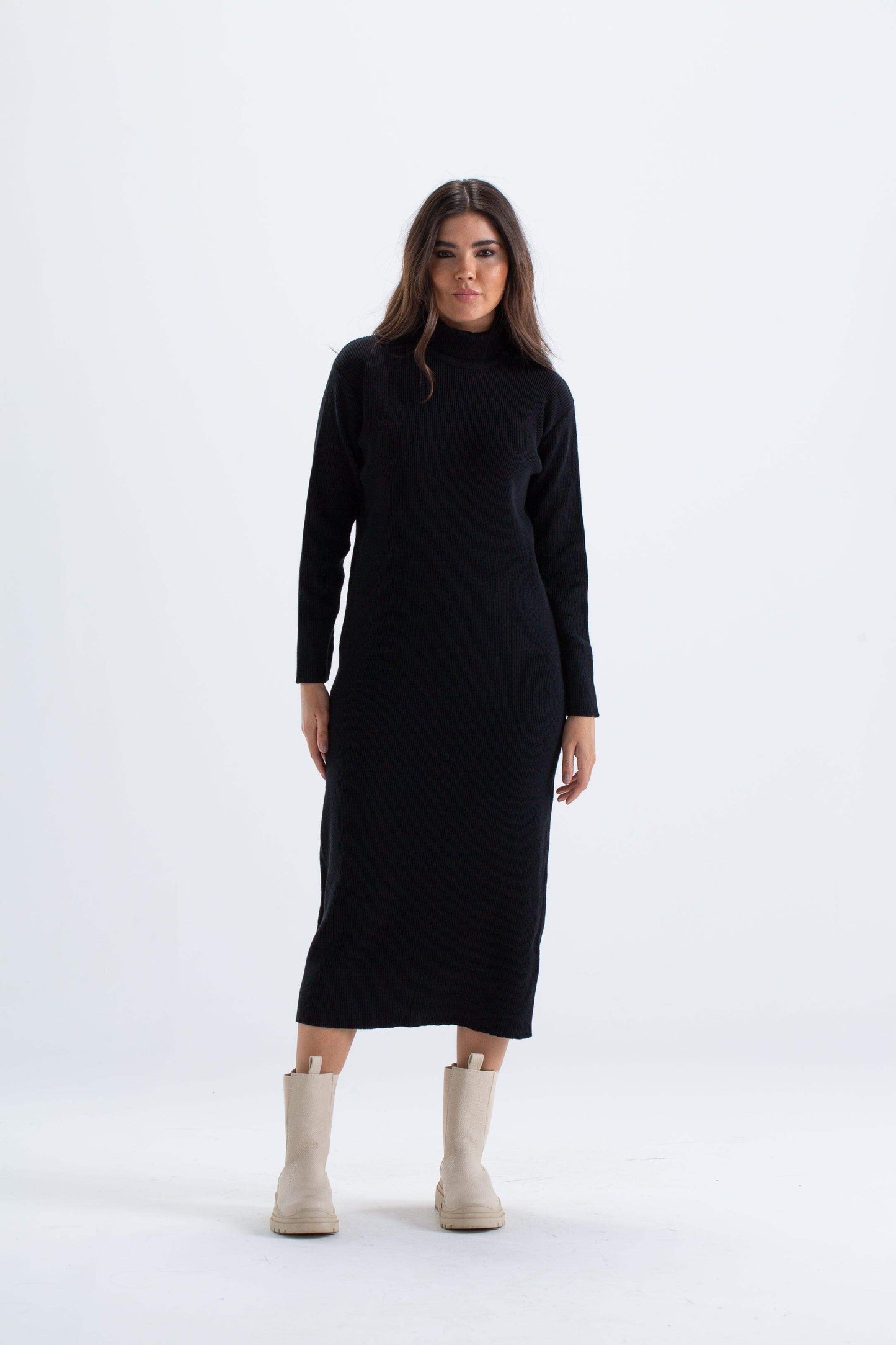 Carina Ribbed Wool Midi Dress