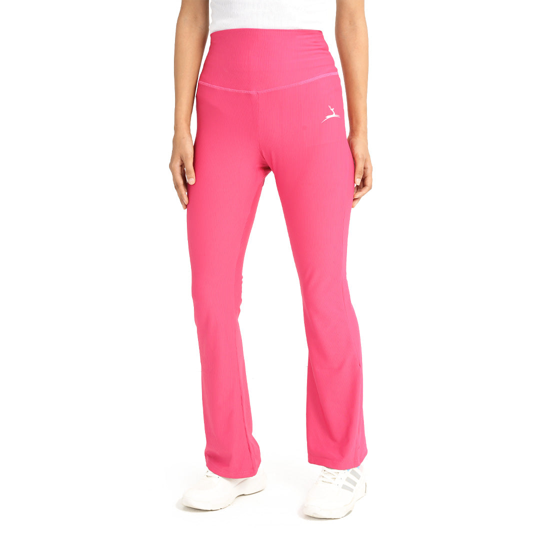 High Waist Ribbed Flare Pants