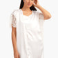 Robe with Lace Short Sleeves