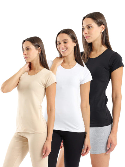Round Neck Short Sleeves Top - Pack of 3 - Carina - ??Ã¢â‚¬â„¢????????ÃƒÂ±??Ã¯Â¿Â½ÃƒÂ¿??Ã†â€™?ÃƒÂ¿????