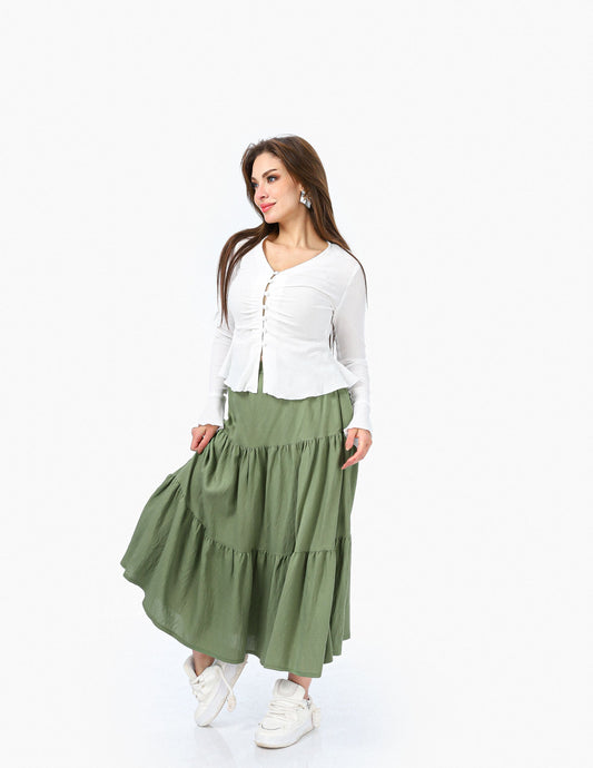 Ruffled Hem Skirt