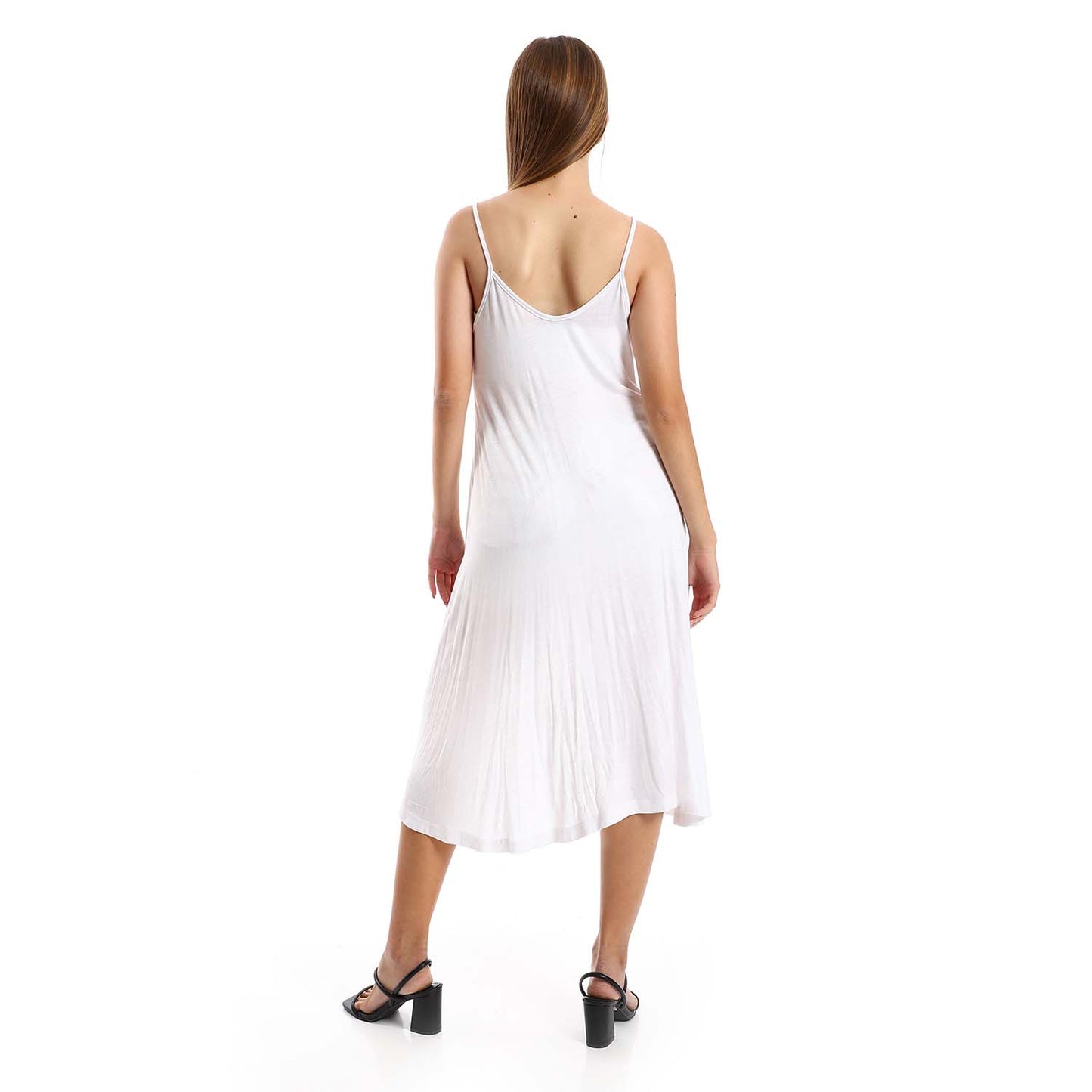 Straps Wide Round Neck Dress