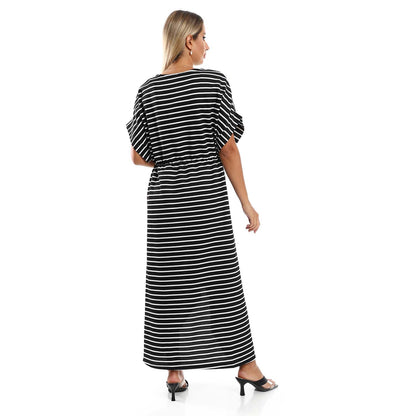 Plus Size Short Sleeve Striped Dress