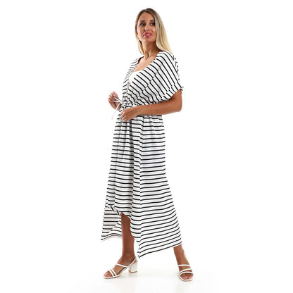 Plus Size Short Sleeve Striped Dress