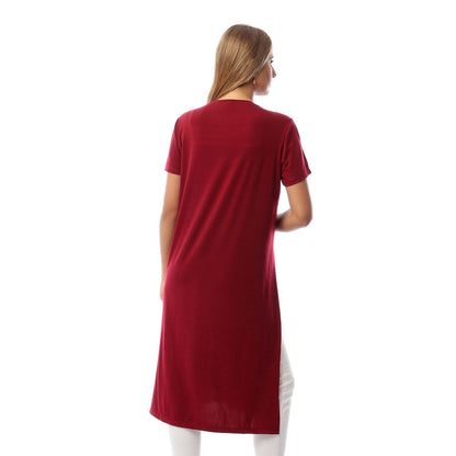 Side Slits Short Sleeves Basic Top