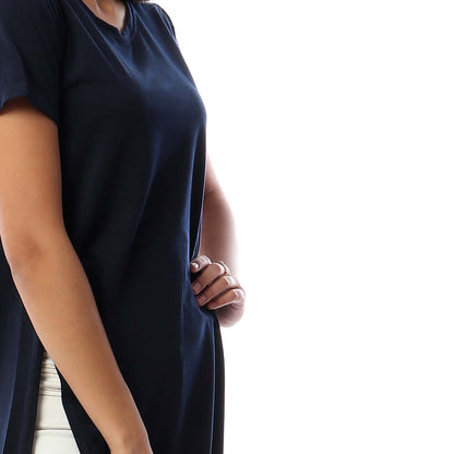 Side Slits Short Sleeves Basic Top