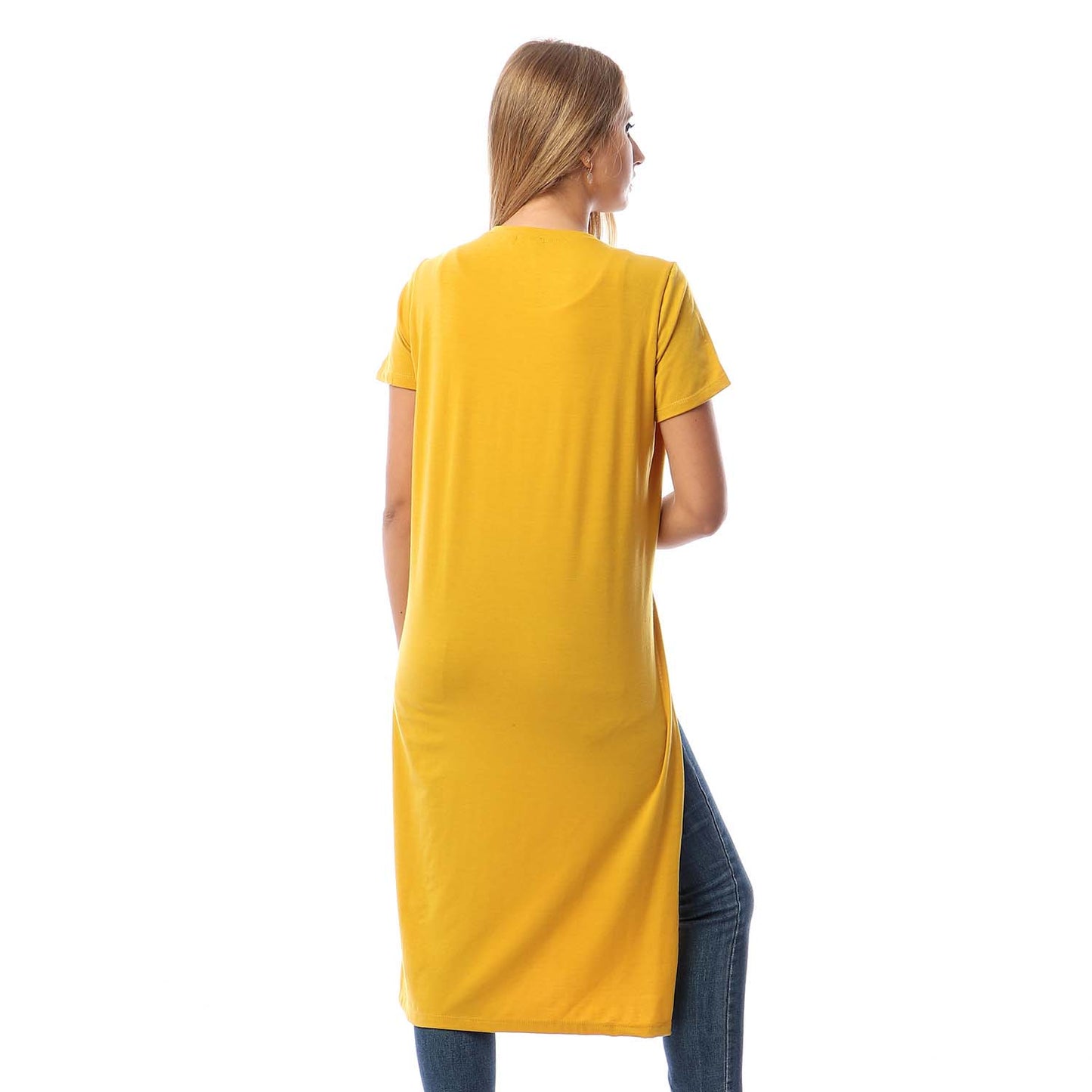 Side Slits Short Sleeves Basic Top