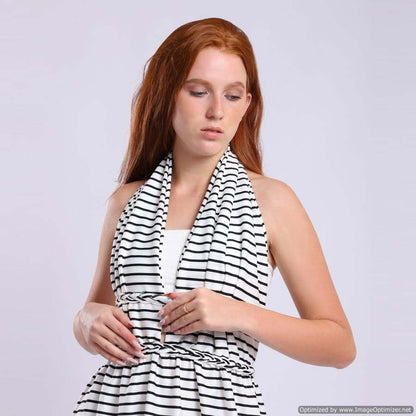 Striped Backless Long Dress