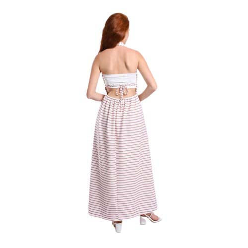 Striped Backless Long Dress