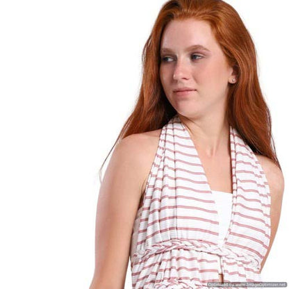 Striped Backless Long Dress