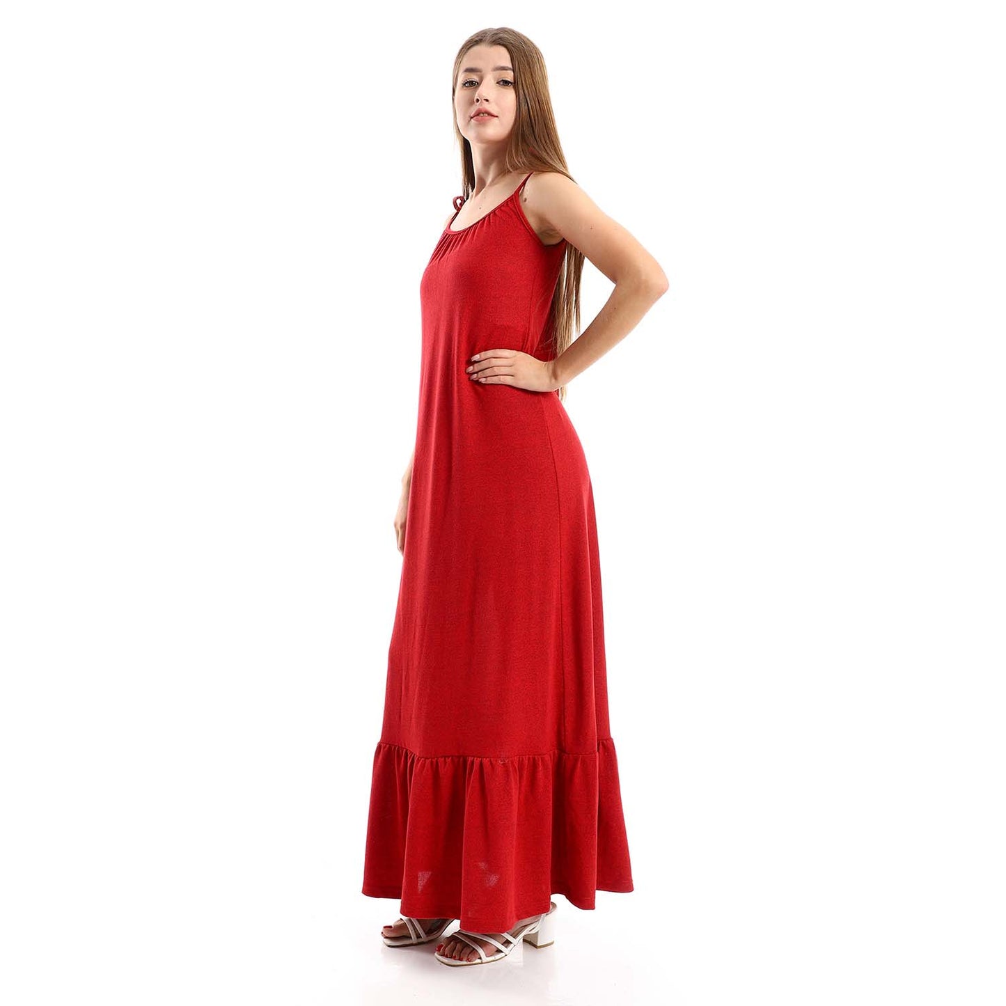 Spaghetti Sleeves Long Dress