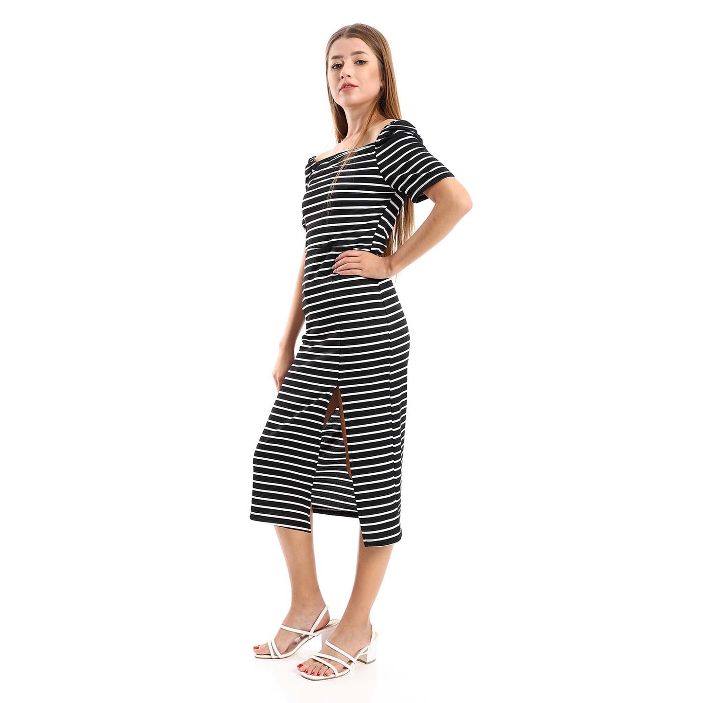 Side Slit Striped Dress