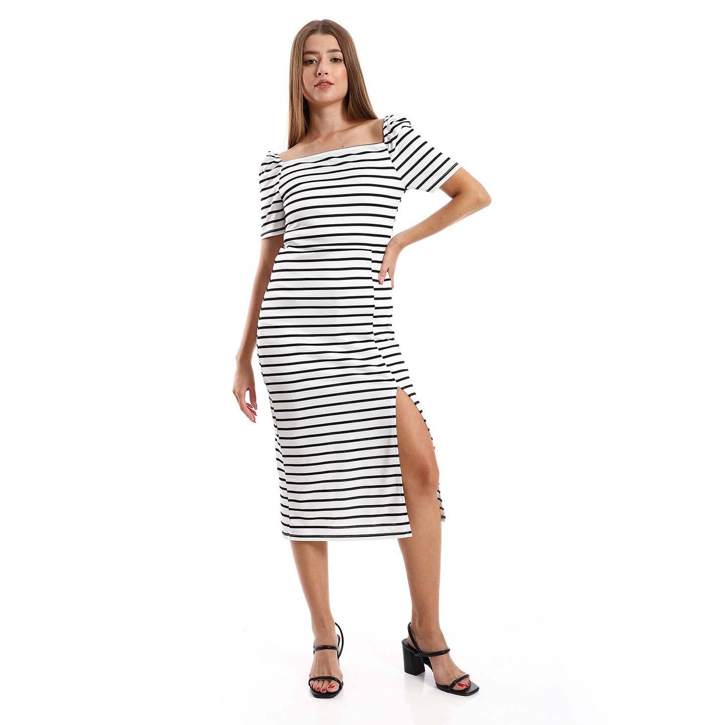 Side Slit Striped Dress