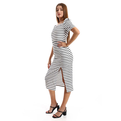 Side Slit Striped Dress