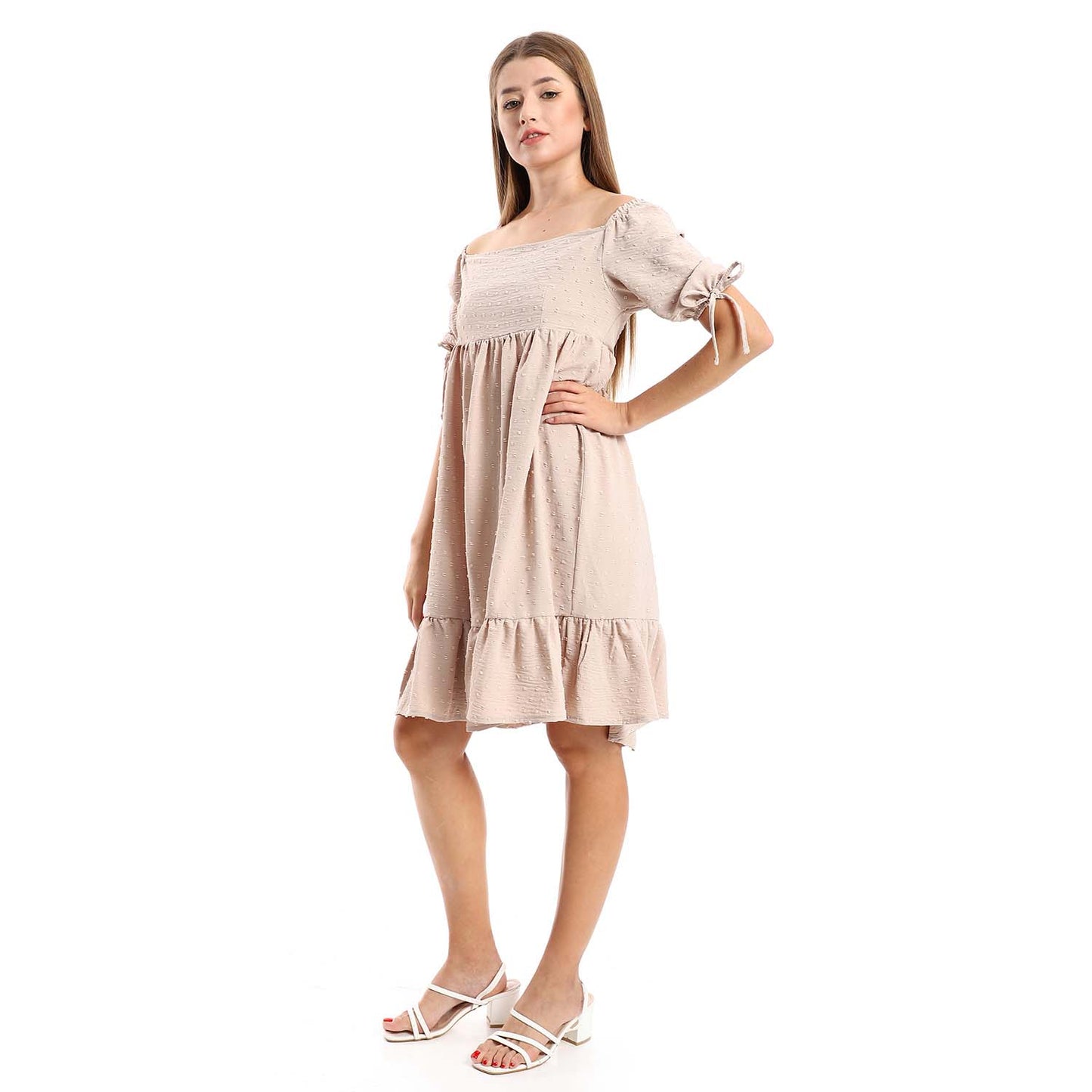 Self Stitched Square Neck Midi Dress