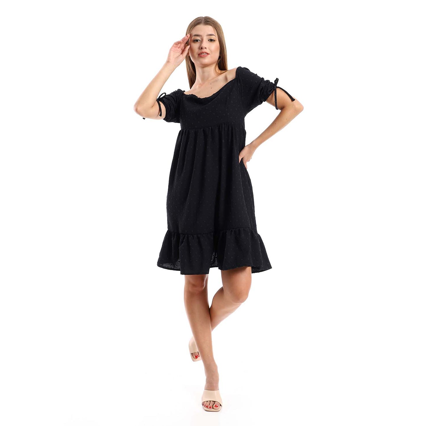 Self Stitched Square Neck Midi Dress