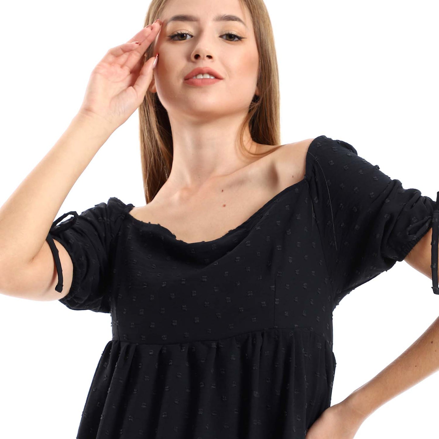 Self Stitched Square Neck Midi Dress