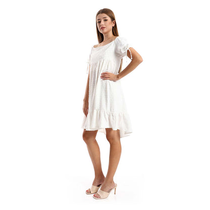 Self Stitched Square Neck Midi Dress