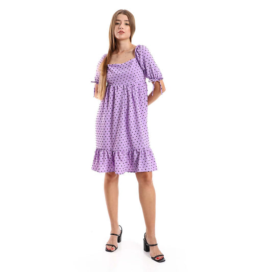 Self Stitched Square Neck Midi Dress