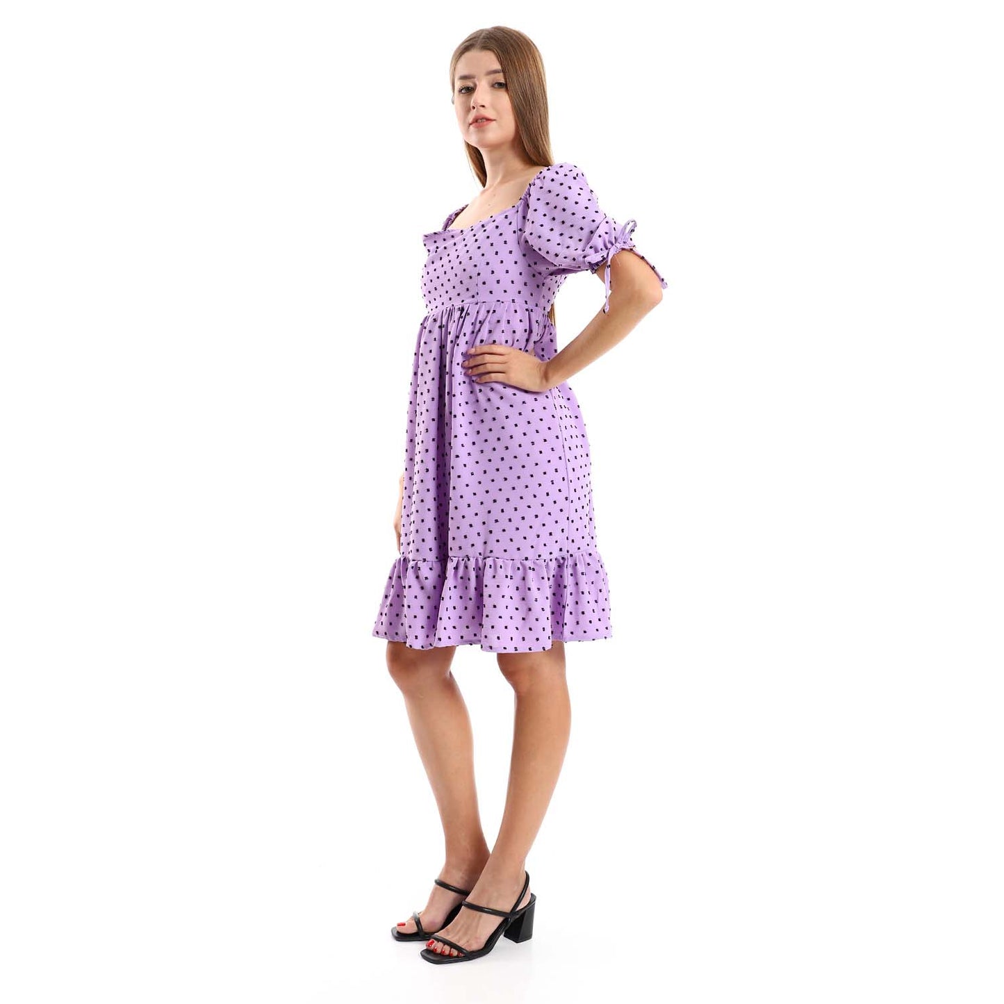 Self Stitched Square Neck Midi Dress