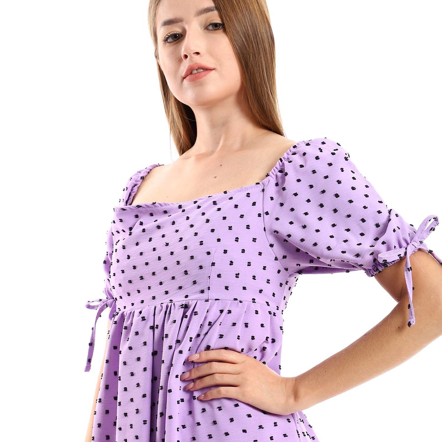 Self Stitched Square Neck Midi Dress