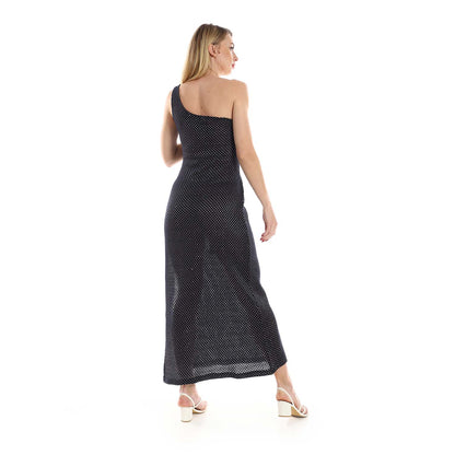 One Shoulder knitted Pattern Dress