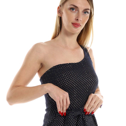 One Shoulder knitted Pattern Dress