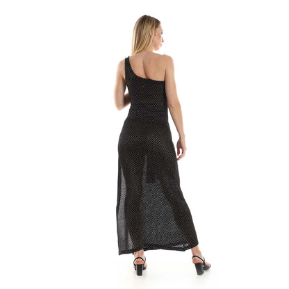 One Shoulder knitted Pattern Dress