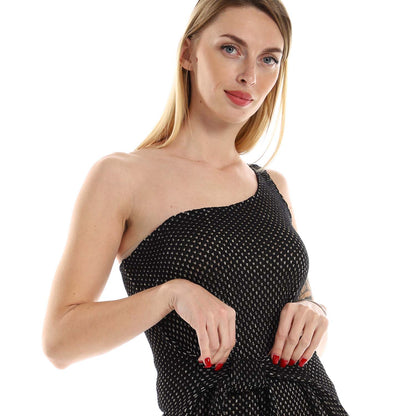 One Shoulder knitted Pattern Dress