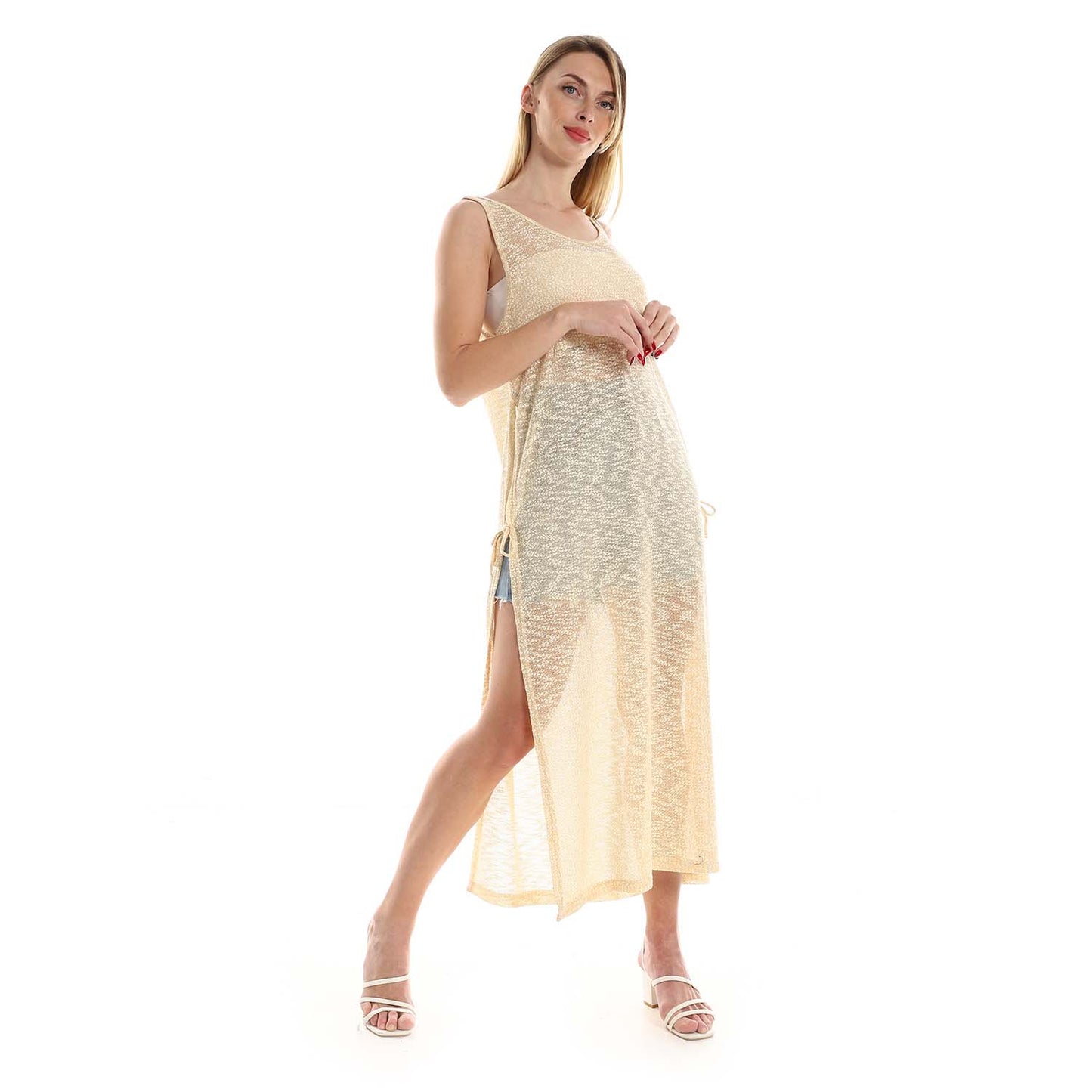 Knitted Cap Sleeves Cover-up