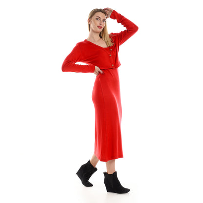 Straps Dress with Cropped Cardigan Set