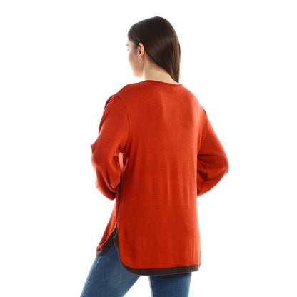 Upper Buttoned Long Sleeve Blouse
