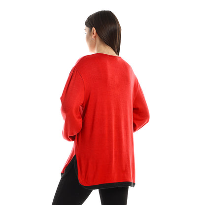 Upper Buttoned Long Sleeve Blouse