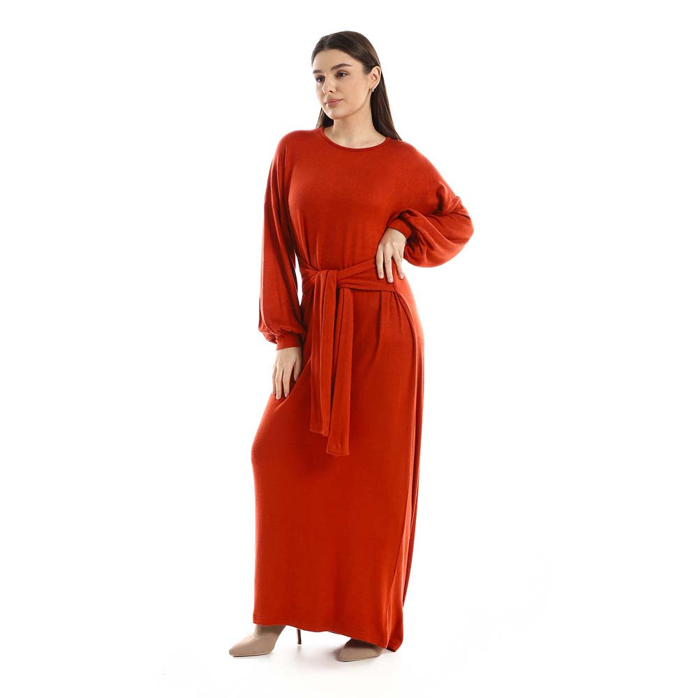 Balloon Long Sleeves Plain Dress