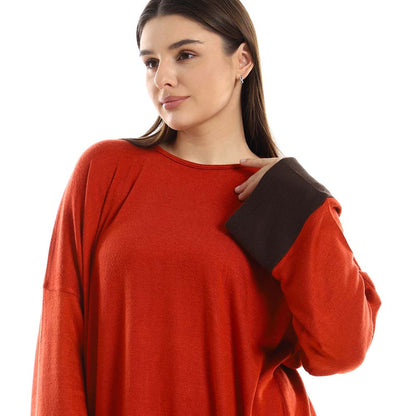 Set of 2 Cotton Round Neck Top & Skirt