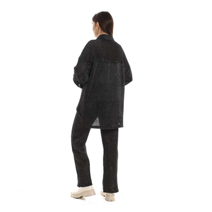 Set of Cotton Buttoned Shirt & Elastic Pants