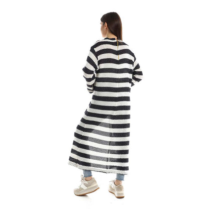 Striped Tunic Top with Front Slit