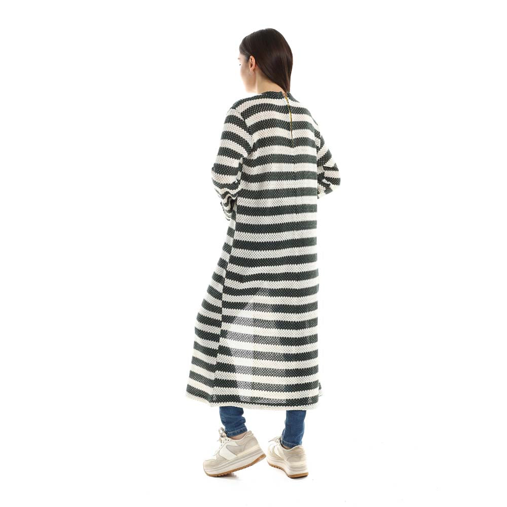Striped Tunic Top with Front Slit