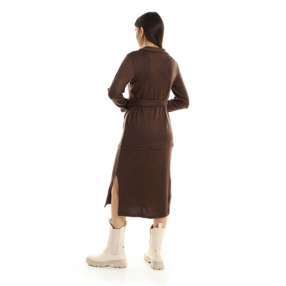 Set of Side Slits Skirt with Round Top