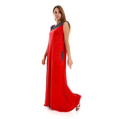 Yoke Chest Glittery Stitching Dress