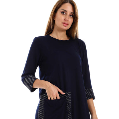 Glittery Details Three Quarters Sleeves Nightgown