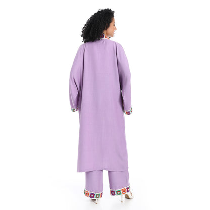 Embroidery kimono suit