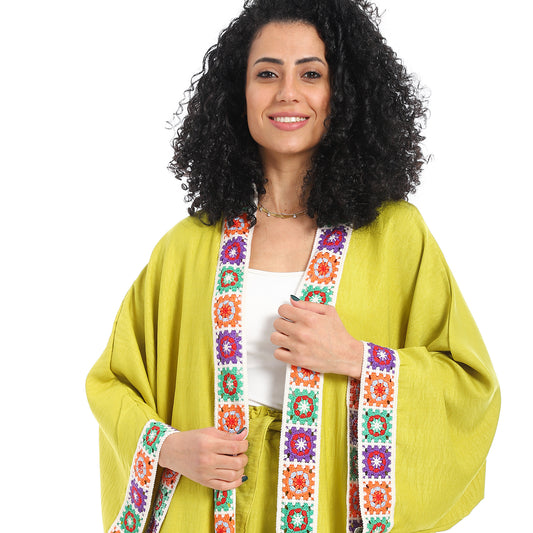 Embroidery kimono suit