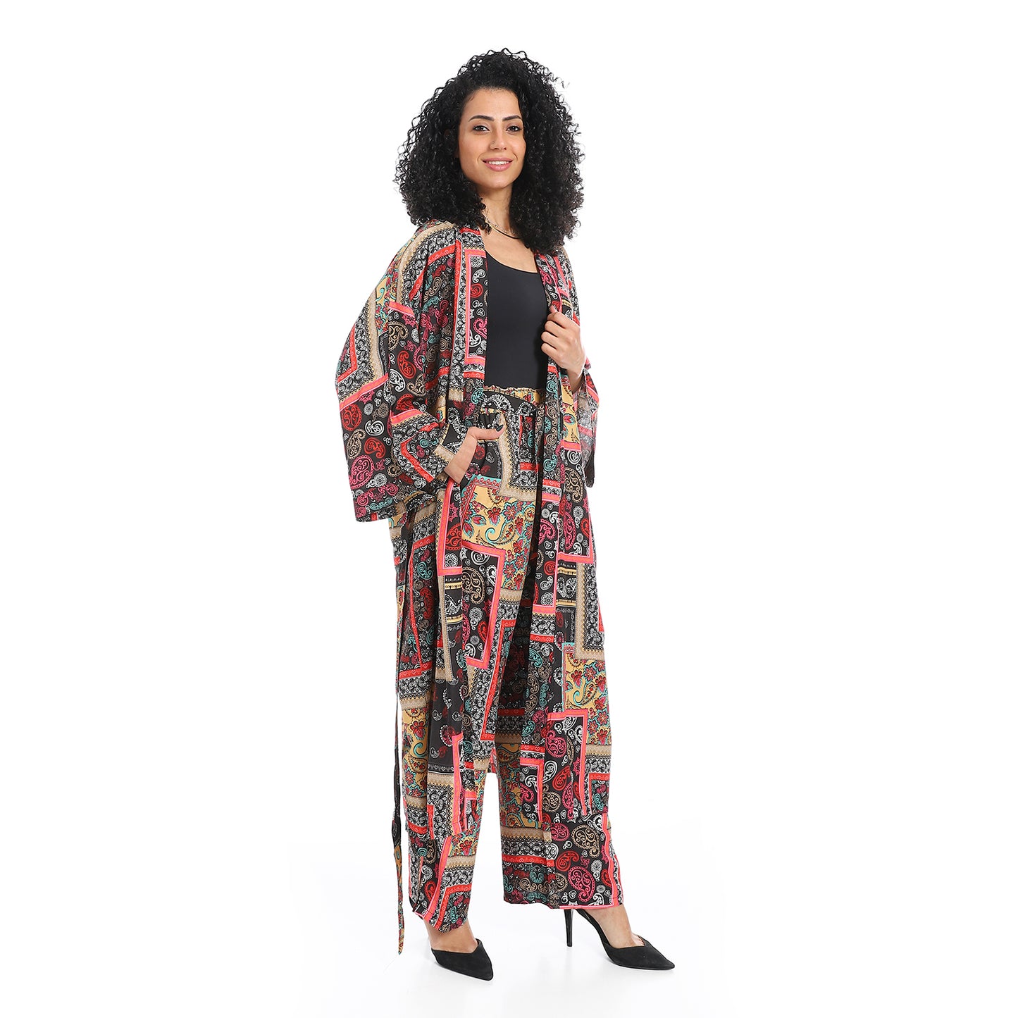 Floral kimono suit