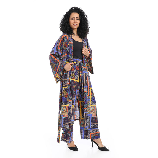 Floral kimono suit